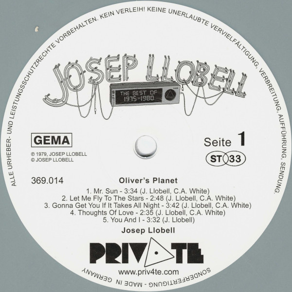 Josep Llobell Oliver , Oliver's Planet , Enterprise - The Best Of 1975 - 1980 | Private Records (369.014/015) - 3 Josep Llobell Oliver , Oliver's Planet , Enterprise - The Best Of 1975 - 1980 | Private Records (369.014/015) - 3