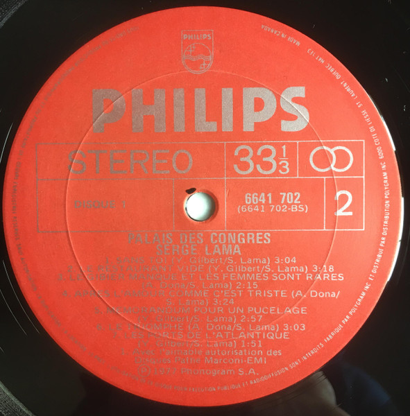Serge Lama - Palais Des Congrès | Philips (6641 702) - 4