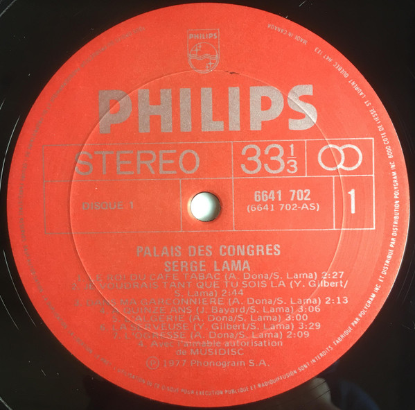 Serge Lama - Palais Des Congrès | Philips (6641 702) - 3