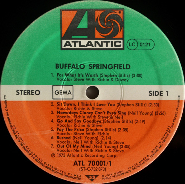 Buffalo Springfield - Buffalo Springfield | Atlantic (ATL 70 001) - 4 Buffalo Springfield - Buffalo Springfield | Atlantic (ATL 70 001) - 4
