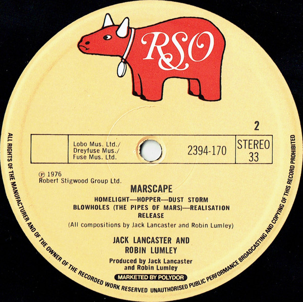 Jack Lancaster And Robin Lumley - Marscape | RSO (2394 170) - 2 Jack Lancaster And Robin Lumley - Marscape | RSO (2394 170) - 2