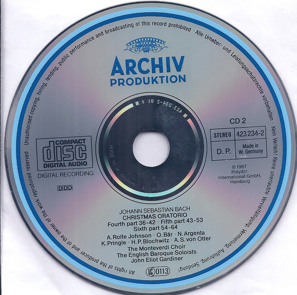Johann Sebastian Bach - John Eliot Gardiner - Christmas Oratorio = Weihnachtsoratorium = Oratorio De Noël | Archiv Produktion (423 232-2) - 4