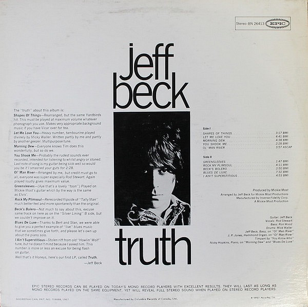 Jeff Beck - Truth | Epic (BXN 26413) - 2