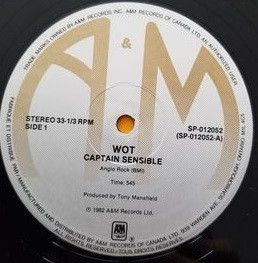 Captain Sensible - WOT / Happy Talk | A&M Records (SP-012052) - 2