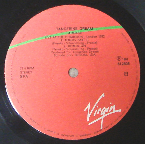 Tangerine Dream - Logos Live | Virgin (612605) - 3