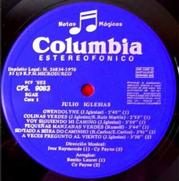 Julio Iglesias - Gwendolyne | Columbia (CPS. 9083) - 2