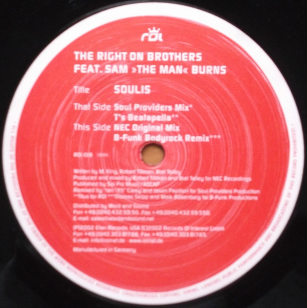 The Right On Brothers Feat. Sam "The Man" Burns - Soulis | Records Of Interest (ROI 019) - 2