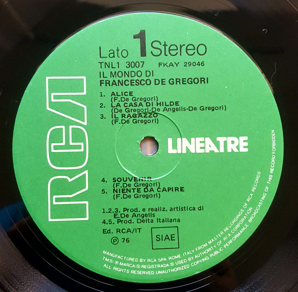 Francesco De Gregori - Il Mondo Di Francesco De Gregori | RCA (TNL1 3007) - 3 Francesco De Gregori - Il Mondo Di Francesco De Gregori | RCA (TNL1 3007) - 3