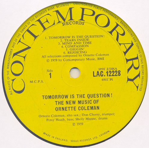 Ornette Coleman - Tomorrow Is The Question! | Contemporary Records (LAC 12228) - 2 Ornette Coleman - Tomorrow Is The Question! | Contemporary Records (LAC 12228) - 2