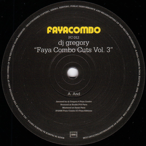 DJ Gregory - Faya Combo Cuts Vol. 3 | Faya Combo (FC 012) - 2 DJ Gregory - Faya Combo Cuts Vol. 3 | Faya Combo (FC 012) - 2