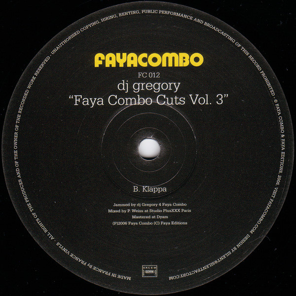 DJ Gregory - Faya Combo Cuts Vol. 3 | Faya Combo (FC 012) - 3 DJ Gregory - Faya Combo Cuts Vol. 3 | Faya Combo (FC 012) - 3