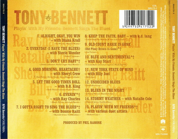 Tony Bennett - Playin' With My Friends: Bennett Sings The Blues | RPM Records (504175 2) - 4 Tony Bennett - Playin' With My Friends: Bennett Sings The Blues | RPM Records (504175 2) - 4