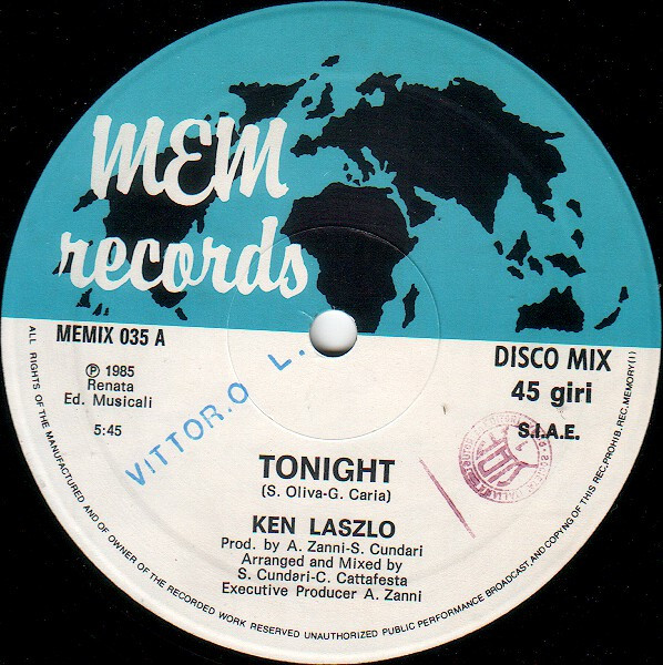 Ken Laszlo - Tonight | Memory Records (MEMIX 035) - 2 Ken Laszlo - Tonight | Memory Records (MEMIX 035) - 2