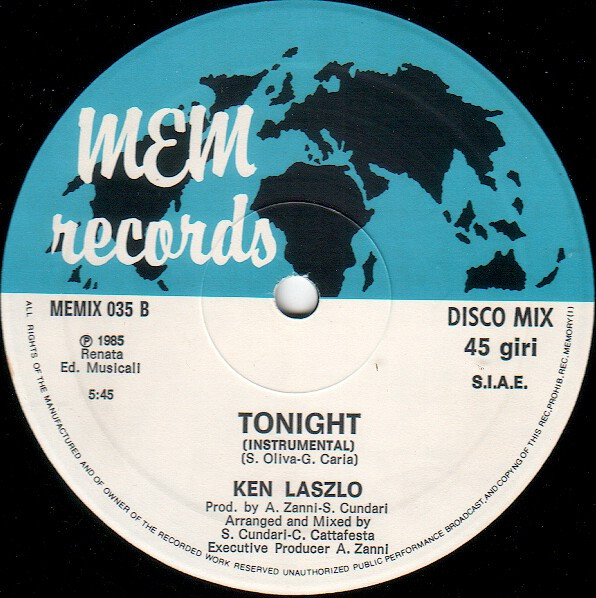 Ken Laszlo - Tonight | Memory Records (MEMIX 035) - 3 Ken Laszlo - Tonight | Memory Records (MEMIX 035) - 3