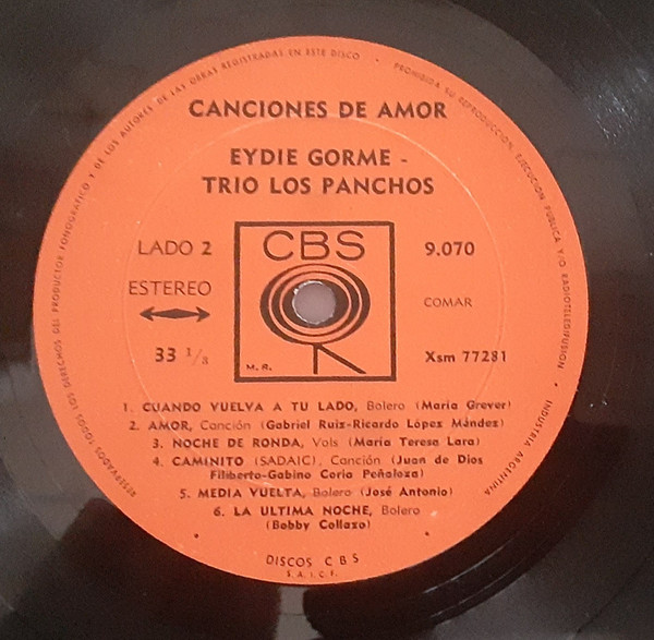 Eydie Gormé Y El Trio Los Panchos - Canciones De Amor | CBS (9070) - 4