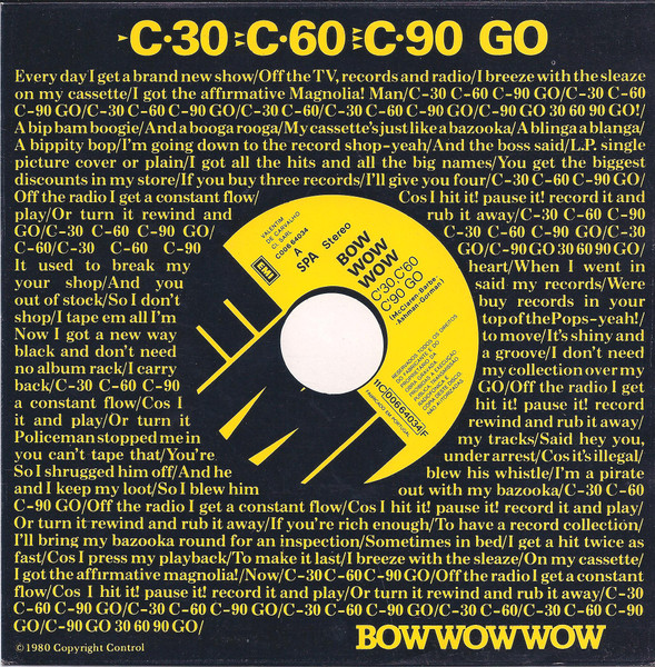 Bow Wow Wow - C·30 C·60 C·90 Go | EMI (11C 006-064 034 F)