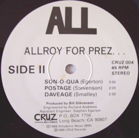 ALL - Allroy For Prez [Vinyl] | CRUZ Records (CRUZ 004) - 4