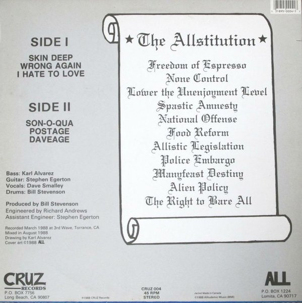 ALL - Allroy For Prez [Vinyl] | CRUZ Records (CRUZ 004) - 2