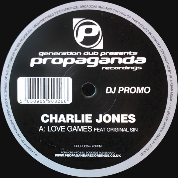 Charlie Jones ft. Killa Hurt - Love Games / Ohm | Propaganda Recordings (PROPO024) - main