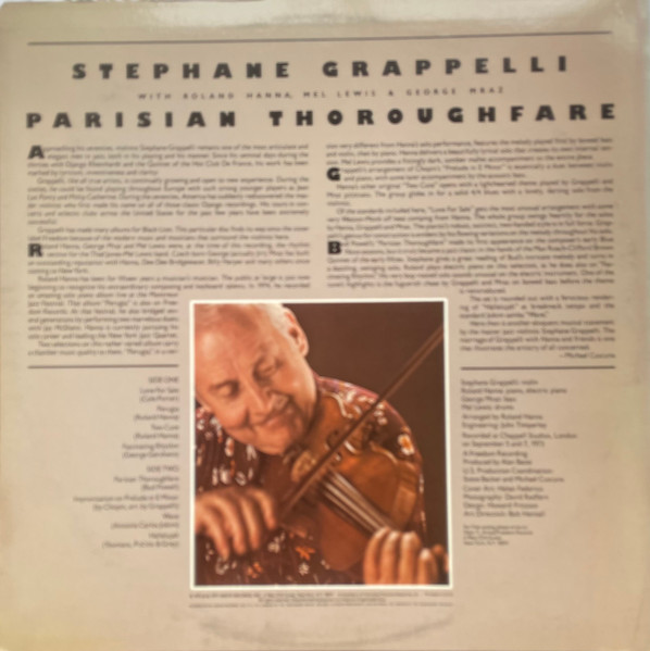 Stéphane Grappelli - Parisian Thoroughfare | Arista (AF 1033) - 2