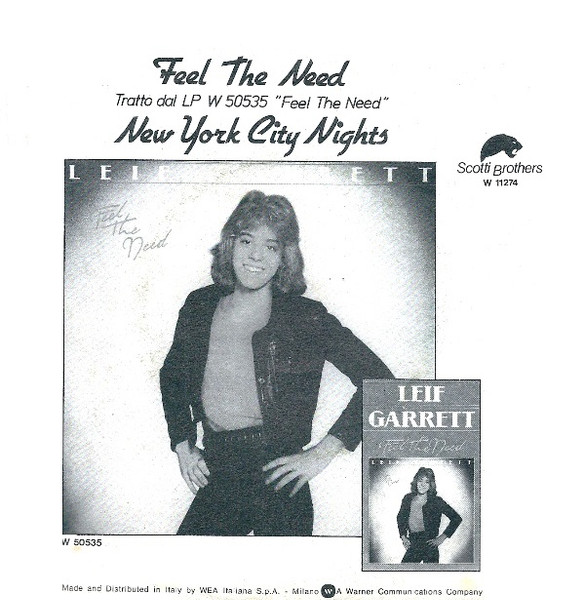 Leif Garrett - Feel The Need / New York City Nights | Scotti Bros. Records (W 11274) - 2 Leif Garrett - Feel The Need / New York City Nights | Scotti Bros. Records (W 11274) - 2
