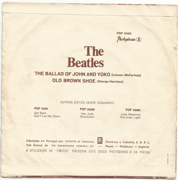The Beatles - The Ballad Of John And Yoko | Parlophone (PDP 5092) - 2