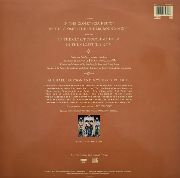 Michael Jackson Featuring Mystery Girl - In The Closet (Mixes Behind Door #1) | Epic (657934 6) - 2 Michael Jackson Featuring Mystery Girl - In The Closet (Mixes Behind Door #1) | Epic (657934 6) - 2