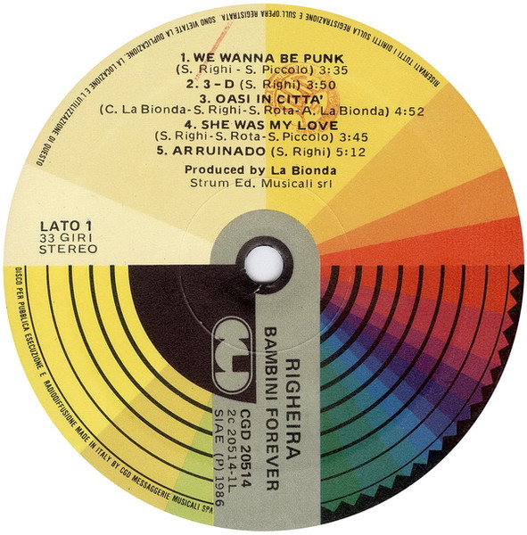 Righeira - Bambini Forever | CGD (CGD 20514) - 4 Righeira - Bambini Forever | CGD (CGD 20514) - 4