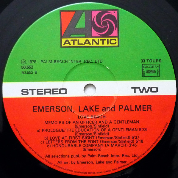 Emerson, Lake & Palmer - Love Beach | Atlantic (50 552) - 4 Emerson, Lake & Palmer - Love Beach | Atlantic (50 552) - 4
