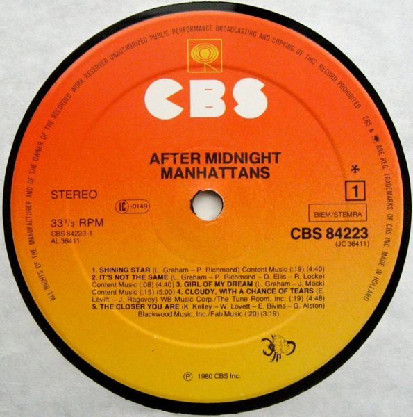 Manhattans - After Midnight | CBS (CBS 84223) - 3