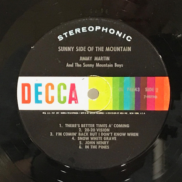 Jimmy Martin And The Sunny Mountain Boys - Sunny Side Of The Mountain | Decca (DL 74643) - 4