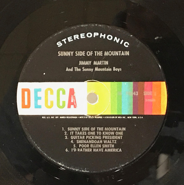 Jimmy Martin And The Sunny Mountain Boys - Sunny Side Of The Mountain | Decca (DL 74643) - 3