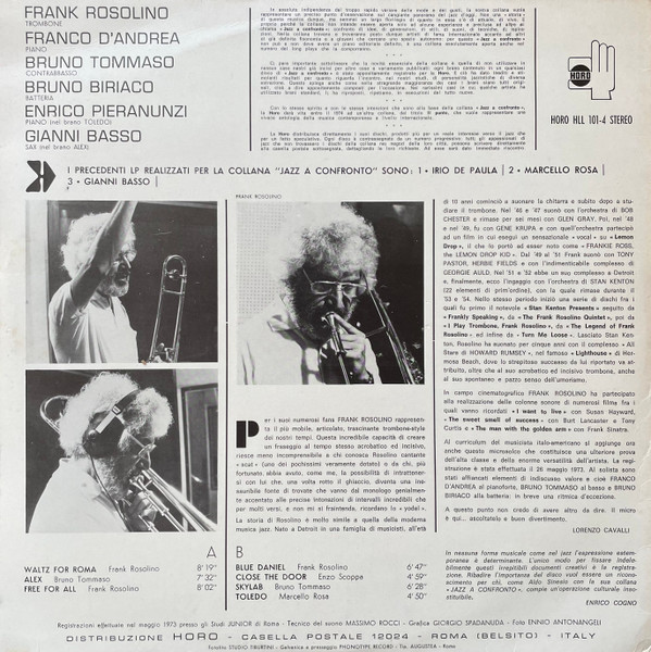 Frank Rosolino - Jazz A Confronto 4 | Horo Records (HLL 101-4) - 4 Frank Rosolino - Jazz A Confronto 4 | Horo Records (HLL 101-4) - 4