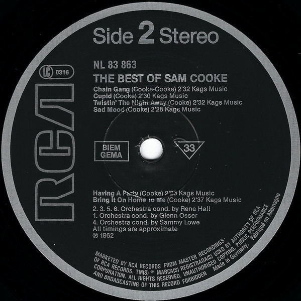 Sam Cooke - The Best Of Sam Cooke | RCA International (NL83863) - 4 Sam Cooke - The Best Of Sam Cooke | RCA International (NL83863) - 4
