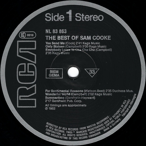 Sam Cooke - The Best Of Sam Cooke | RCA International (NL83863) - 3 Sam Cooke - The Best Of Sam Cooke | RCA International (NL83863) - 3