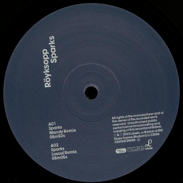 Röyksopp - Sparks | Labels (7243 5472966 9) - 3