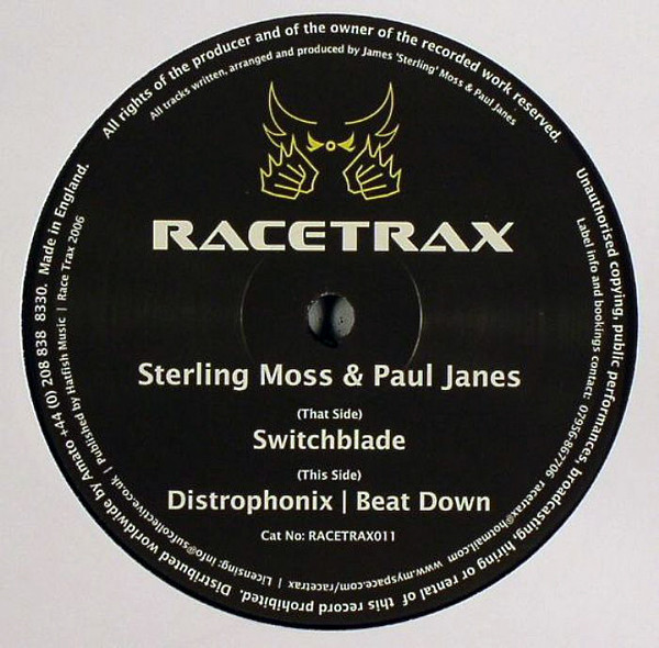 Sterling Moss & Paul Janes - Switchblade / Distrophonix / Beat Down | RaceTrax (RACETRAX011) - main