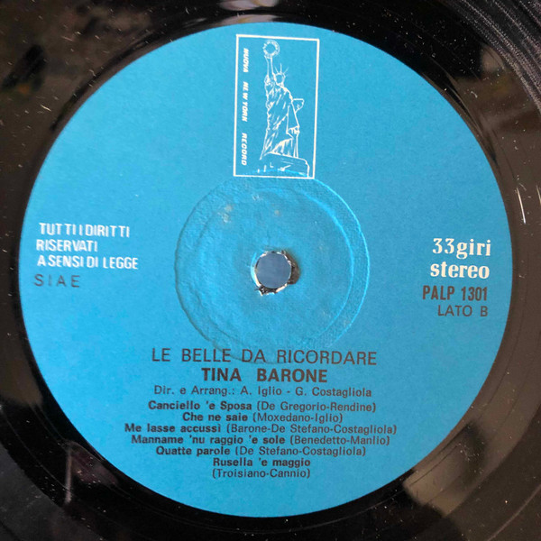 Tina Barone - Le Belle Da Ricordare | Nuova New York Record (PALP 13021) - 4 Tina Barone - Le Belle Da Ricordare | Nuova New York Record (PALP 13021) - 4