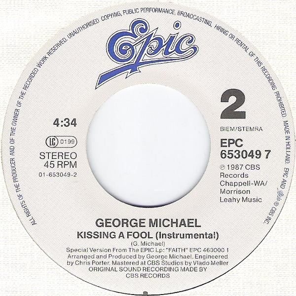 George Michael - Kissing A Fool. | Epic (653049 7) - 4