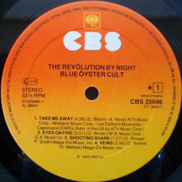 Blue Öyster Cult - The Revölution By Night | CBS (CBS 25686) - 3 Blue Öyster Cult - The Revölution By Night | CBS (CBS 25686) - 3