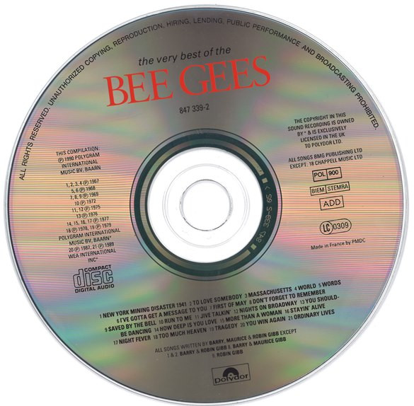 Bee Gees - The Very Best Of The Bee Gees | Polydor (847 339-2) - 3 Bee Gees - The Very Best Of The Bee Gees | Polydor (847 339-2) - 3
