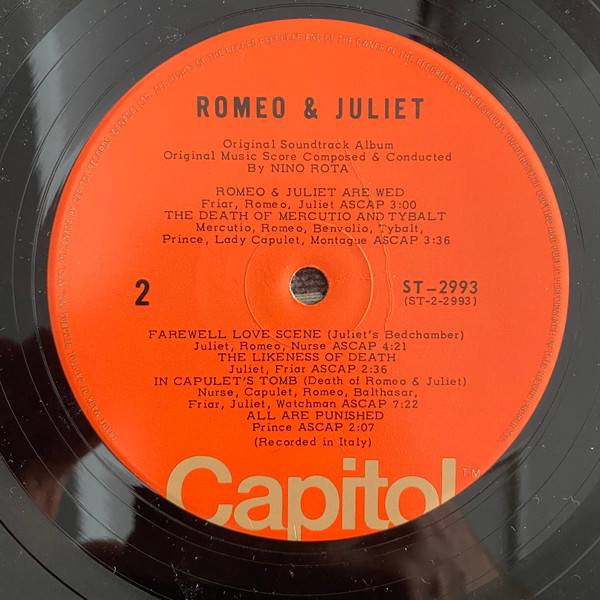 Nino Rota - Romeo & Juliet | Capitol Records (ST 2993) - 4