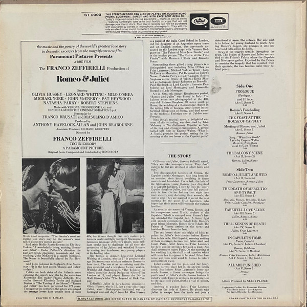 Nino Rota - Romeo & Juliet | Capitol Records (ST 2993) - 2
