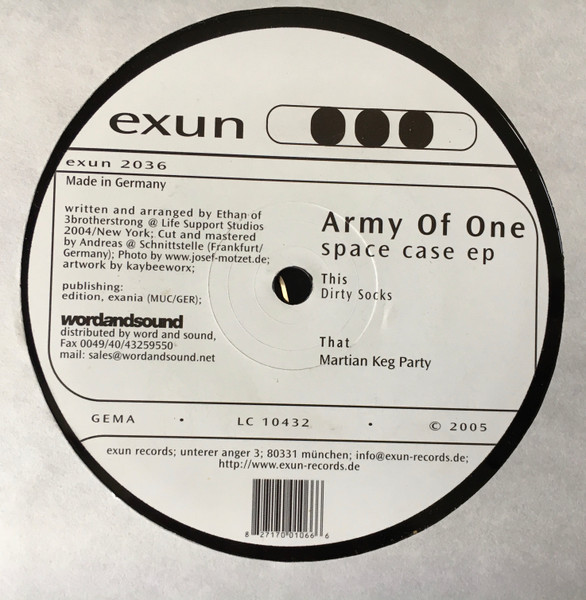 Army Of One - Space Case EP | Exun (EXUN 2036) - 2 Army Of One - Space Case EP | Exun (EXUN 2036) - 2