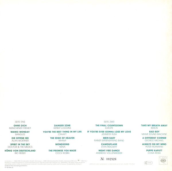Various - Danke '86 | CBS (CBS 1986) - 2
