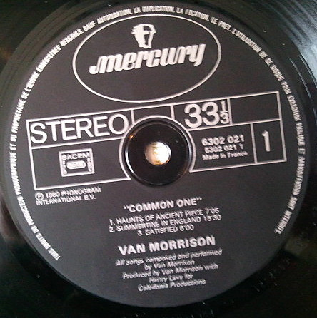 Van Morrison - Common One | Mercury (6302 021) - 3 Van Morrison - Common One | Mercury (6302 021) - 3