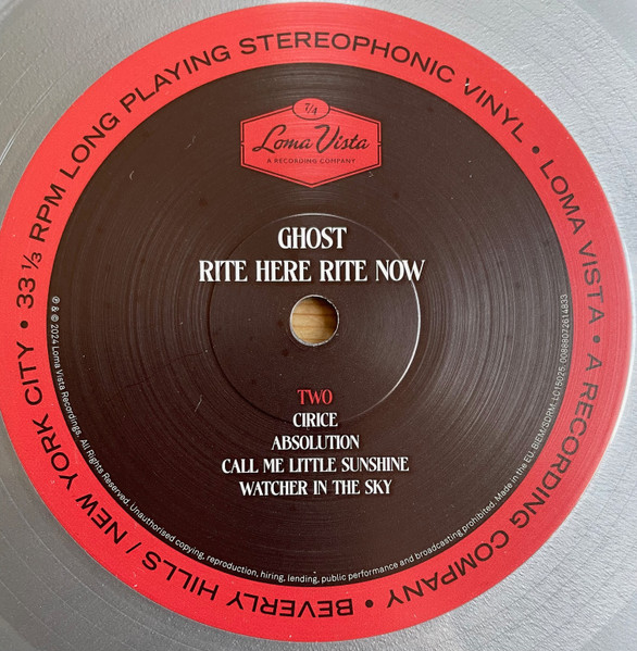 Ghost - Rite Here Rite Now (Original Motion Picture Soundtrack) (2LP - Limited Indie Edition - Silver Vinyl) [Vinyl] | Loma Vista (LVR04167) - 4