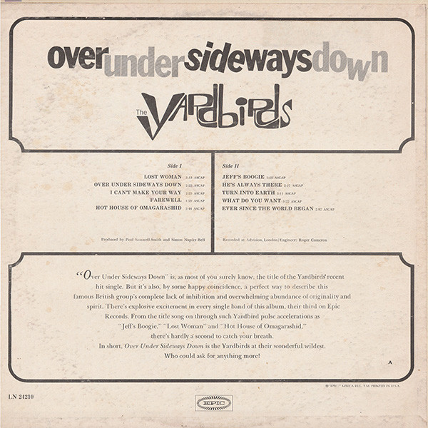 The Yardbirds - Over Under Sideways Down | Epic (LN 24210) - 2