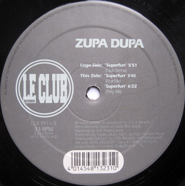 Zupa Dupa - Superfun | Le Club Records (LCR 9911-5) - main