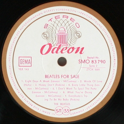 The Beatles - Beatles For Sale | Odeon (SMO 83 790) - 4
